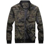 Chaqueta informal de camuflaje para primavera y otoño para hombre, ajustada, informal, para adolescentes M gris