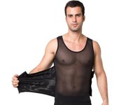 Hombres Gimnasio Deporte Fitness Chaleco Shapewear Abdomen Camisetas Camisetas sin mangas Culturismo Adelgazante Body Shaper S negro