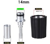 Accesorios de inserción de manguera de lavadora de alta presión D14 D15Mm Tuerca de anillo M22 Accesorio de tubería de manguera de limpieza de agua para lavadora de automóviles Conector giratorio 1