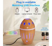 Humidificador ultrasónico humidificador de aire de escritorio portátil con luces coloridas difusor de aceite esencial marrón claro
