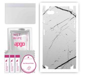 apgo Protective Skin Sticker for the back+sides compatible with Apple iPhone 8 Plus, Full Wrap Film, Foil, Vinyl - Pattern White Marble