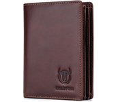 Cartera de cuero Cartera de gran capacidad Tarjetero para hombres con 15 ranuras para tarjetas café