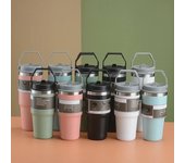 Termo de acero inoxidable 304 de gran capacidad con pajita - Vaso de hielo portátil para exteriores 900ml