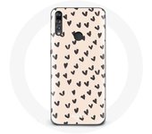 Coque pour Huawei p30 lite Fond de texture abstraite coeurs noirs