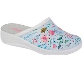 Dek Zuecos de cuero florales para mujer/señoras 3 UK azul de bebé