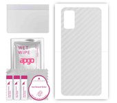 apgo Protective Skin Sticker for the back compatible with Samsung Galaxy A41, Wrap Film, Foil, Vinyl - Pattern Transparent Carbon