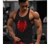 Chaleco de carreras de Fitness estampado a la moda de verano para hombre, chaleco deportivo para hombre, chaleco de culturismo sin mangas L rojo/negro
