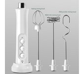 Máquina eléctrica portátil de espuma para crema, mezclador de bebidas de alta velocidad, palo para crema de café ZH, 1 Juego blanco