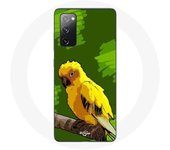 Coque pour Samsung Galaxy S20 FE Oiseaux de Perruches jaune Fond Vert