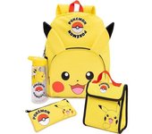 Juego de bolsa de almuerzo y mochila Pokemon Pikachu (Paquete de 4) One Size amarillo