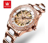 OLEVS Nuevo Reloj Hueco Reloj Mecánico Automático Reloj De Mujer Reloj De Mujer