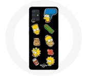 Coque pour Samsung Galaxy A51 5G Les Simpson autocollants fond noir
