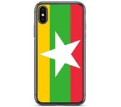 Funda iPhone - PIXELFORMA - iPhone XS - Drapeau de la Birmanie - Protección completa - Sopa de silicona