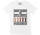 Camiseta ULTRABASIC para hombre Camiseta Black Lives Matter Camiseta gráfica White Silence Ropa vintage XS blanco