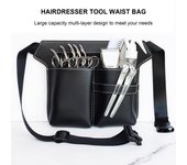 Bolsa para tijeras de peluquería, kit de herramientas para peluquero, estilista, bolsa de peluquería multifuncional café