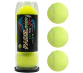 3 pelotas de pádel de alto rebote para torneos de tenis verde