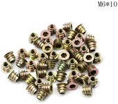 Tornillos de tuercas de cabeza plana con impulsión hexagonal para muebles M4/M5/M6 roscados para inserto de madera M4 x 10mm