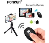 FONKEN inalámbrico Bluetooth teléfono Selfie Stick obturador temporizador liberación cámara Control remoto para IOS Android negro