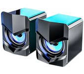 SADA D-158 Mini altavoz de computadora de escritorio Supergraves Subwoofer 3,5mm reproductor de música con cable caja de sonido USB negro