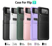 Funda protectora de pantalla plegable para Samsung Z Flip6 con bisagra y soporte, funda de piel de lichi para teléfono móvil. Samsung Z Flip3 color rosa