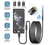 Nueva mini cámara de inspección de automóviles HD de 8 mm con lente simple o doble, cámara endoscópica para iPhone IOS, universal, resistente al agua, adecuada para diversas tuberías pequeñas 1m 8MM Single lens