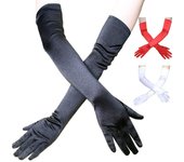 Guantes de satén para bodas, espectáculos, bailes, accesorios de vestuario, guantes de baile. average size