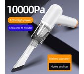 Nuevo Aspirador de coche inalámbrico de 10000pa, aspirador doméstico de Alta succión, Mini aspirador de mano de alta potencia para coche blanco