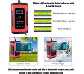 Cargador de batería de coche automático completo de 12V 6A cargador de reparación de pulso de carga rápida inteligente húmedo EU plug