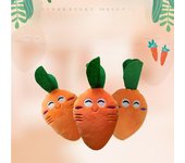 Juguete de zanahoria de cristal suave para perros: nuevo juguete masticable de peluche resistente a la dentición con sonido para mascotas carrot naranja
