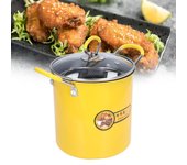 Mini freidora de 3L, olla para freír japonesa de acero inoxidable con tapa de rejilla de filtro de aceite para cocina casera blanco