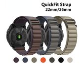 Correa de ajuste rápido de nailon de 22mm y 26mm para Garmin Fenix ​​7X 7 Pro Fenix ​​6X 6 5X 5Plus Tactix 7 Forerunner 965 955 Enduro 2 Loop Band For Garmin 22MM negro