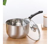 Olla de leche pequeña de un solo mango, olla de leche para cocinar espesada de acero inoxidable de 18 cm, olla de sopa complementaria para bebé, estufa de inducción, olla antiadherente para remojo 16cm