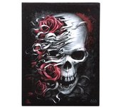 Placa de lona con calavera y rosas de Spiral Direct One Size negro/blanco