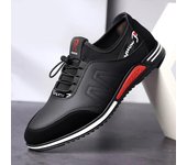 Zapatos de cuero elásticos de otoño e invierno para hombres, zapatos casuales, zapatos de negocios de fondo suave, zapatos deportivos con banda elástica 41