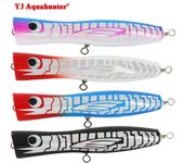 Cebo de pesca en el mar con forma de popper de madera de colores, señuelo de pesca con forma de ojo de pez biónico simulado Blue back purple pattern