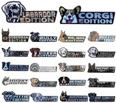 Insignias de perros en 3D, emblemas y distintivos divertidos y elegantes para automóviles, calcomanías de pastor alemán, pitbull, calcomanías de bulldog, calcomanías acrílicas para exteriores de automóviles