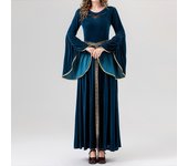 Disfraz de mujer, disfraz de novia fantasma de terror, disfraz de cosplay, disfraz de actuación fantasma, disfraz de mascarada XL azul oscuro