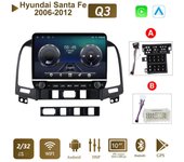 Radio de coche Android para Hyundai Santa FE 2006-2012 con botón perilla reproductor Multimedia de 10 pulgadas navegación GPS Carplay 2 + 32GB A