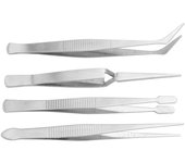 4 pinzas para máquina de coser, punta flexible de acero inoxidable, codo, punta ancha, clip cruzado, pinzas largas.