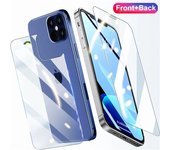 Protector de pantalla 2 en 1 para iPhone 15, 14, 13 Pro Max, vidrio templado delantero y trasero para iPhone 12, 13 Mini, 14, 15, 7, 8 Plus, SE 2/3, para iPhone X, XS Max, XR For iPhone SE 2022