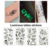 Tatuaje corporal, tatuajes temporales ecológicos, adorables tatuajes transferibles de papel, universo espacial, tatuaje temporal para niños, pierna 7