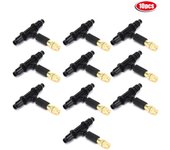 Boquilla de agua de nebulización de 10 Uds con conector en T, accesorio de refrigeración para riego de jardín para manguera 8/12