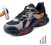 Zapatos de seguridad ligeros para el trabajo para hombre, zapatos con punta de acero, botas de seguridad, zapatillas de trabajo antigolpes, botas de seguridad indestructibles para hombre. 38 negro