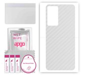 apgo Protective Skin Sticker for the back compatible with Oppo Reno7 Lite 5G, Wrap Film, Foil, Vinyl - Pattern Transparent Carbon