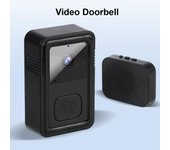Timbre con video WIFI HD Timbre de puerta Seguridad para el hogar inteligente Visión nocturna Intercomunicador seguro bidireccional Cámara con cambio de voz Accesorios automáticos inalámbricos para el hogar M9 Black