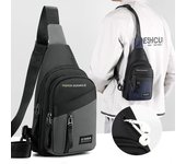 Bolso de pecho para hombre Nueva versión coreana Bolso de hombro de gran capacidad Deportes de ocio Bolso cruzado oblicuo de negocios Bolso de hombre versátil de tela de nailon
