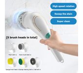 Cepillo de limpieza eléctrica multifuncional 5 en 1, cepillo de lavado de baño con carga usb, herramienta de limpieza de cocina, cepillo para lavar platos, bañera
