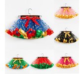 Faldas con estampado de lunares para niñas, disfraces de ballet para fiestas infantiles S negro
