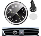 Reloj para automóvil, reloj de ventilación para salpicadero de coche, mini reloj analógico portátil, decoración de hora para SUV, coches y camiones. blanco