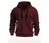 Sudadera con capucha de otoño para hombre, sudadera con cremallera de invierno con múltiples bolsillos, ropa de abrigo para hombre, sudadera deportiva de ocio S